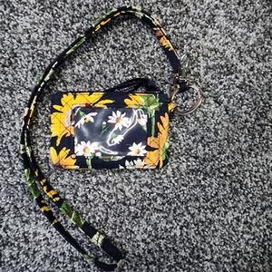 Vera Bradley Sunflower Wristlet/ ID lanyard!